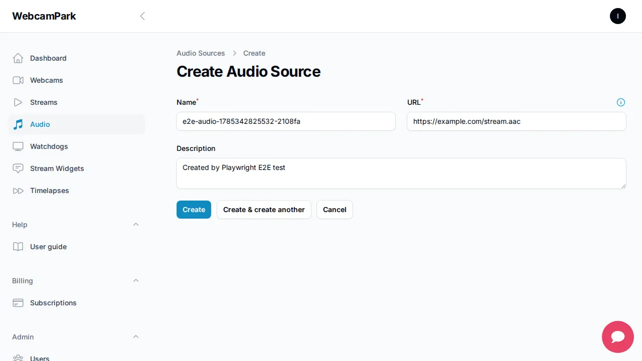 Create audio source
