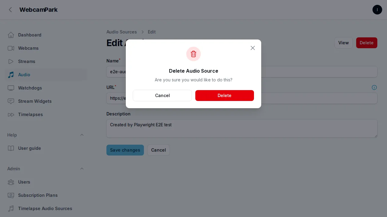 Delete audio source